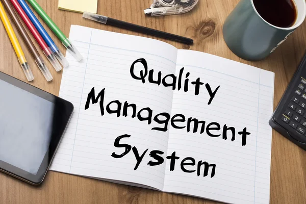 Quality Management System QMS - Note Pad With Text
