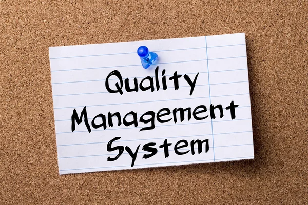 Quality Management System QMS - teared note paper pinned on bull