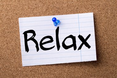 Relax - kağıt bulletin board tutturulmuş Not ağlamış