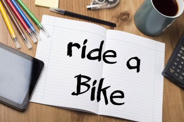 Bir - metin ile Pad Not Bisiklet
