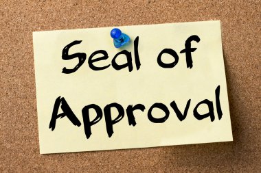 Onay - yapışkanlı etiket bulletin board tutturulmuş