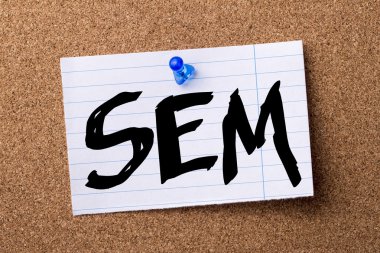 SEM - kalçası not kağıdı bulletin board tutturulmuş.