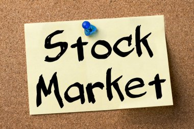 Borsa - yapışkanlı etiket bulletin board tutturulmuş.