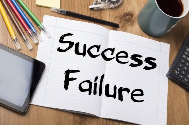 Başarı veya başarısızlık - Not Defteri ile metin