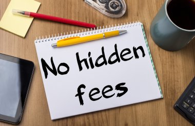 Hiçbir gizli ücretler - Not Defteri ile metin