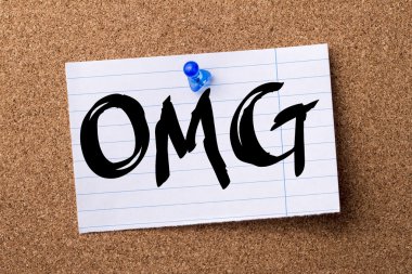 OMG - kalçası not kağıdı bulletin board tutturulmuş.