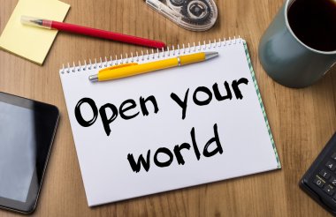 Açık senin dünya - metin ile Not Pad