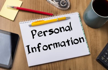 Kişisel bilgiler - Not Defteri ile metin