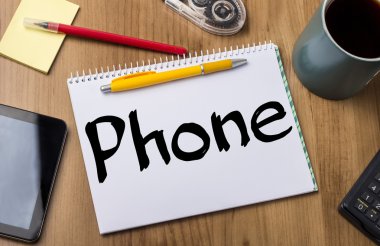 Telefon - metin ile Pad Not