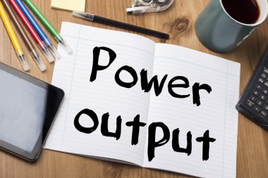 Güç çıkışı - not defteri ile metin