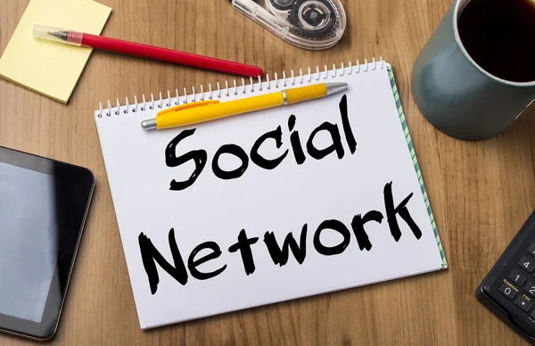 Social Network - Blocco note con testo — Foto Stock