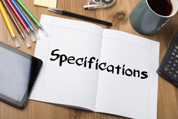 Spécifications - Note Pad avec texte — Photo