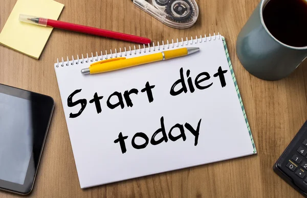 Inizia la dieta oggi - Note Pad con testo — Foto Stock