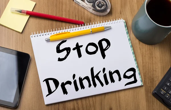 Arrêter de boire - Note Pad avec du texte — Photo