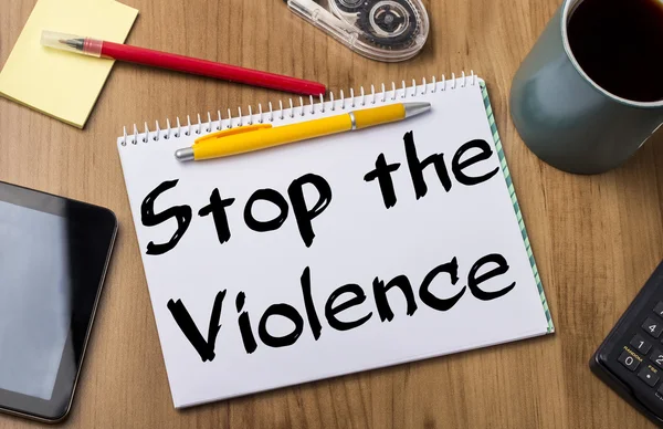 Detener la violencia - Bloc de notas con texto —  Fotos de Stock