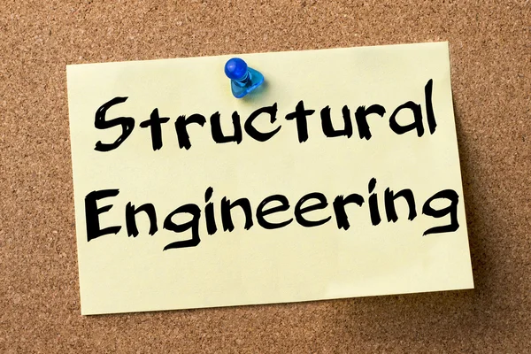 Structurele Engineering - etiket vastgemaakt op prikbord — Stockfoto