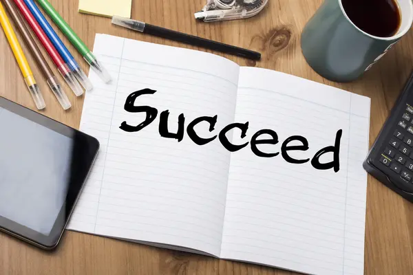 Succeed - Note Pad With Text — Stock Photo, Image