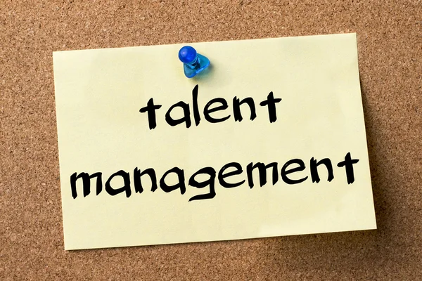Talent management - adhesive label pinned on bulletin board — Stock Photo, Image