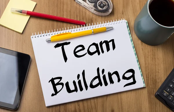 Team Building - Almofada de notas com texto — Fotografia de Stock