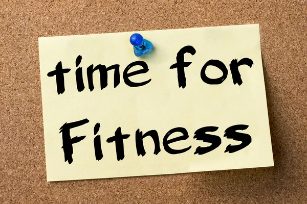 Time for Fitness - etichetta adesiva fissata sulla bacheca — Foto Stock