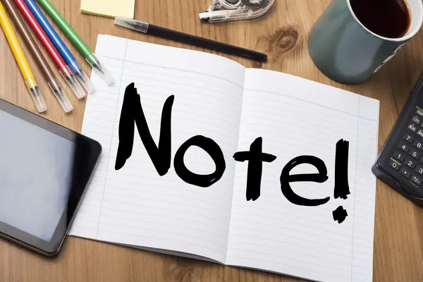 Nota! - Note Pad con testo — Foto Stock