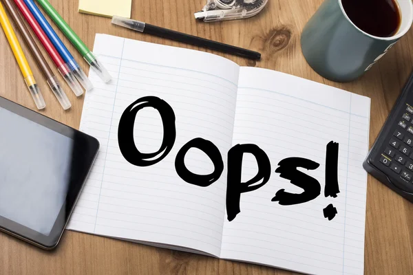 Oops! - Note Pad With Text — Stock Photo, Image