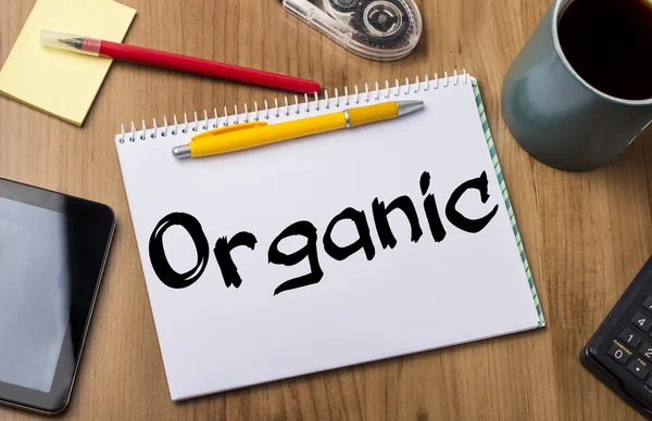 Orgânico - Almofada de notas com texto — Fotografia de Stock