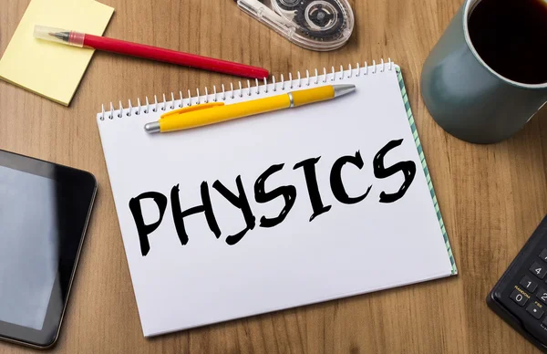 物理-文本笔记本垫 — 图库照片
