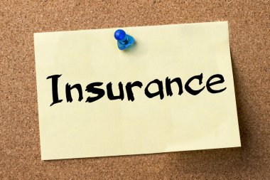 Sigorta - yapışkanlı etiket bulletin board tutturulmuş