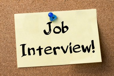 İş görüşmesi! -Yapışkanlı etiket tutturulmuş bulletin board