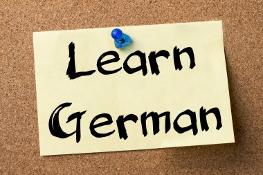 Almanca - yapışkanlı etiket bulletin board tutturulmuş