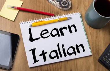 Öğrenmek İtalyanca - metin ile Pad Not