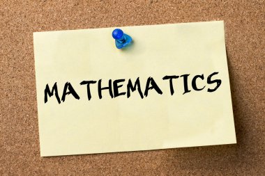 Matematik - yapışkanlı etiket bulletin board tutturulmuş.