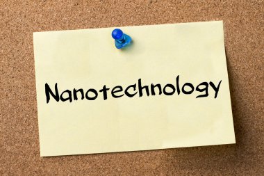 Nanoteknoloji - yapışkanlı etiket bulletin board tutturulmuş.