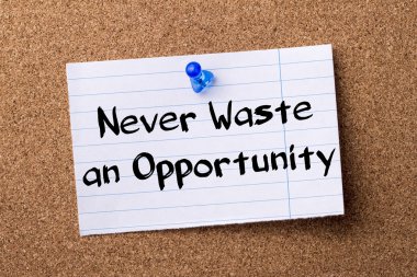 Hiç bir fırsatı israf - kalçası not kağıdı bulleti üzerinde sabitlenmiş