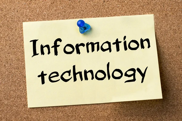 Technologies de l'information - étiquette adhésive apposée sur le tableau d'affichage — Photo