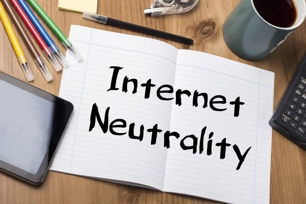 Internet neutraliteit - notitie Pad met tekst — Stockfoto