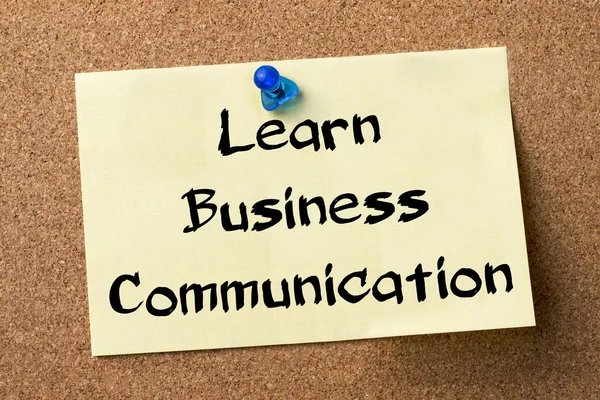 ビジネス コミュニケーション - 情報の固定接着ラベルを学ぶ — ストック写真