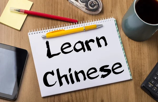 Chinesisch lernen - Notizblock mit Text — Stockfoto