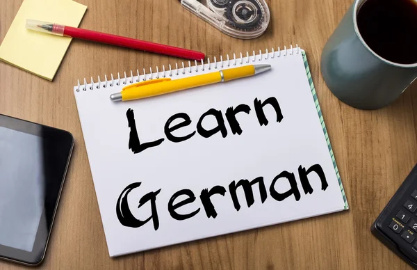 Apprendre l'allemand - Note Pad avec texte — Photo