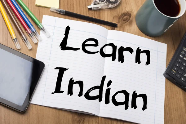 Apprendre l'indien - Note Pad avec texte — Photo
