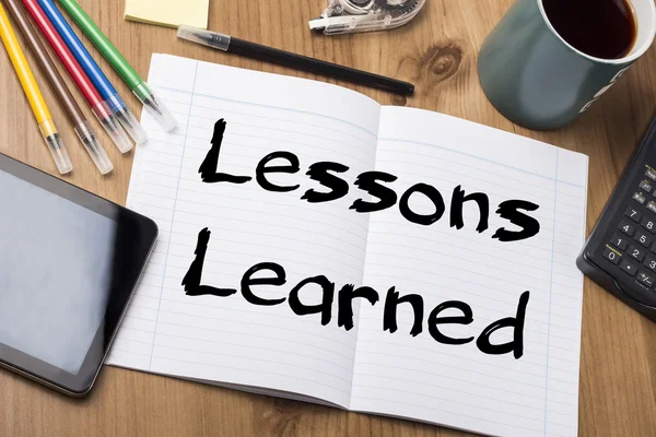 Lessons Learned - Note Pad With Text — Stock Photo, Image