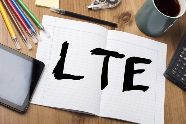 LTE - Not Defteri ile metin — Stok fotoğraf