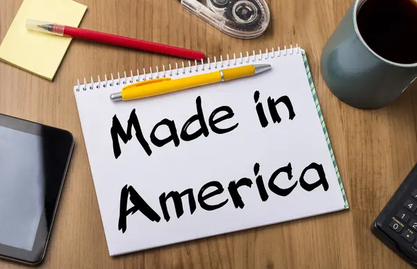 Made in America - Blocco note con testo — Foto Stock