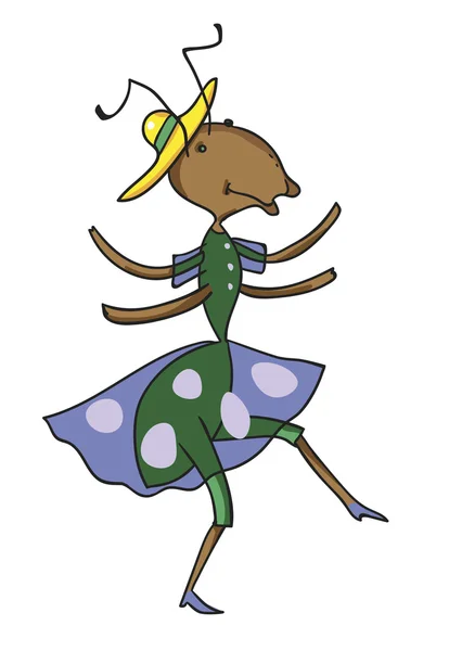 Fabulous ant is dancing — Stock Vector