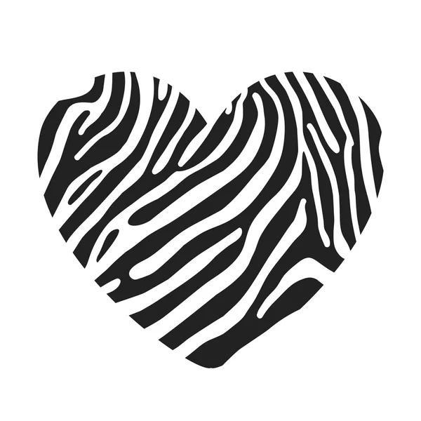 Forma del cuore, dipinta nella colorazione Zebra Illustrazione Stock