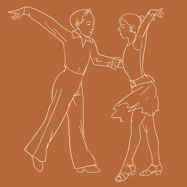 Tańcząca para dzieci — Wektor stockowy