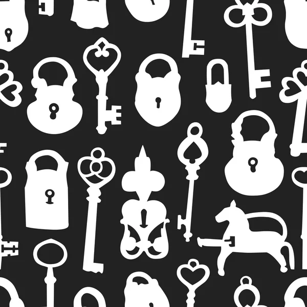 Seamless pattern with padlocks and keys — Stock Vector