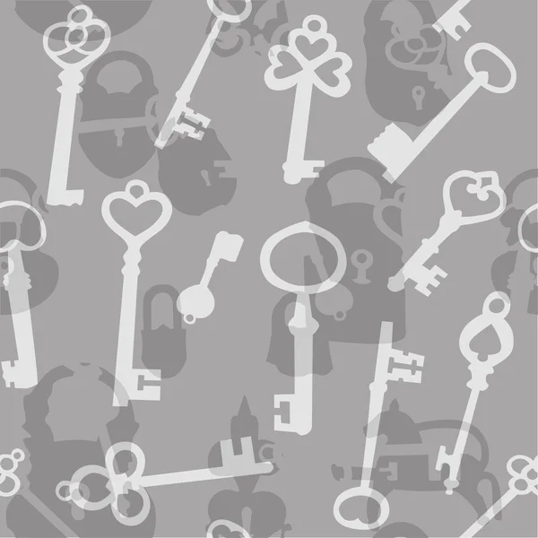 Seamless pattern with padlocks and keys — Stock Vector