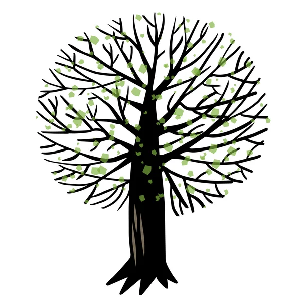 Illustration vectorielle avec un arbre — Image vectorielle
